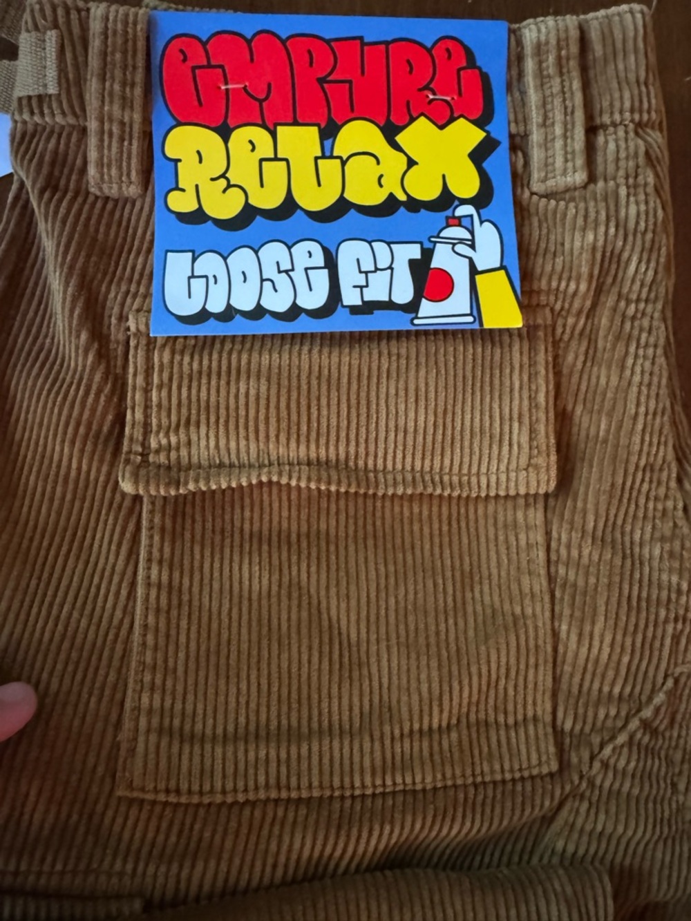 Empyre Relax Loose Fit Men's Corduroy Cargo Pants Brown NWT Size 30 - Picture 3 of 8